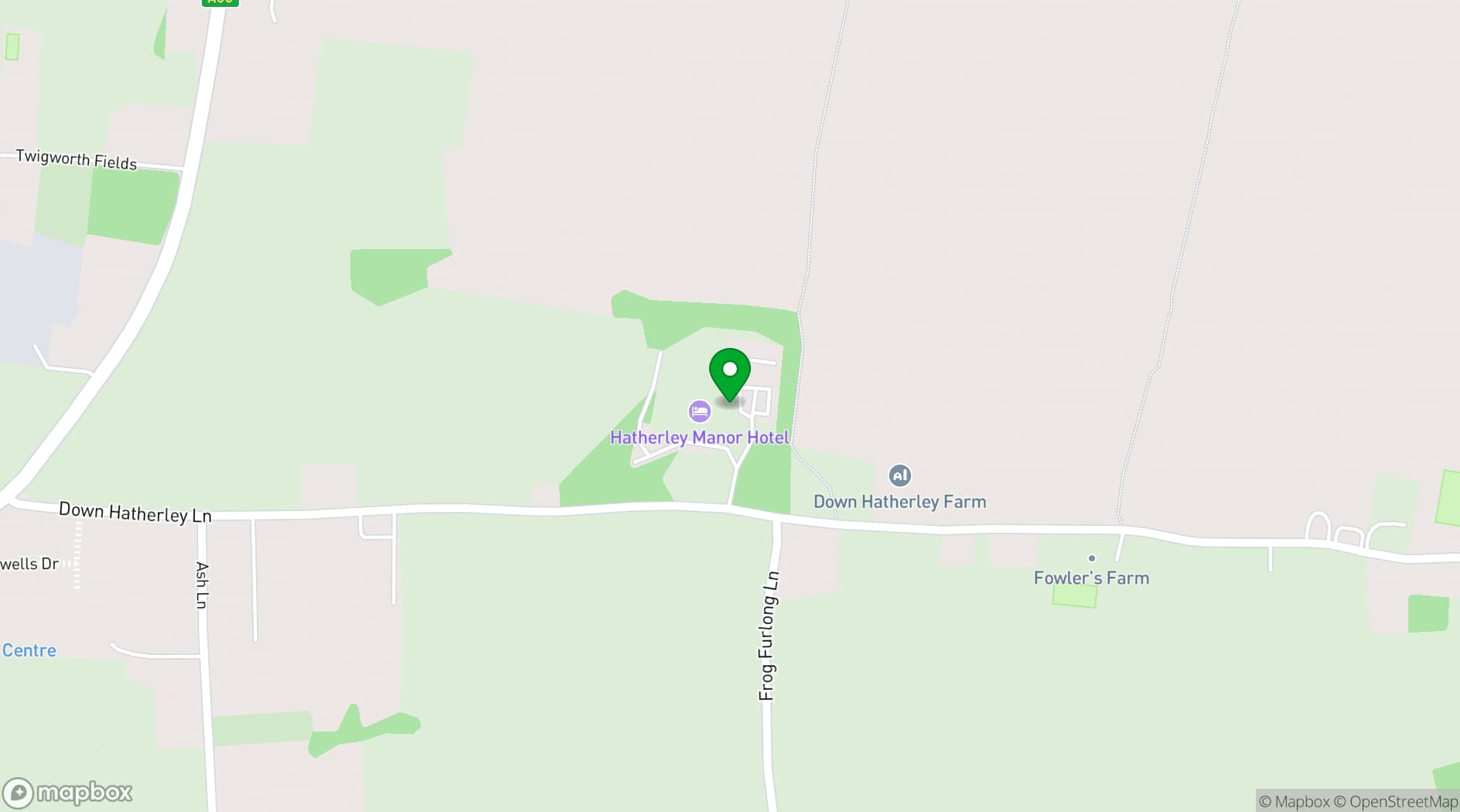 Map showing Hatherley Manor Hotel & Spa