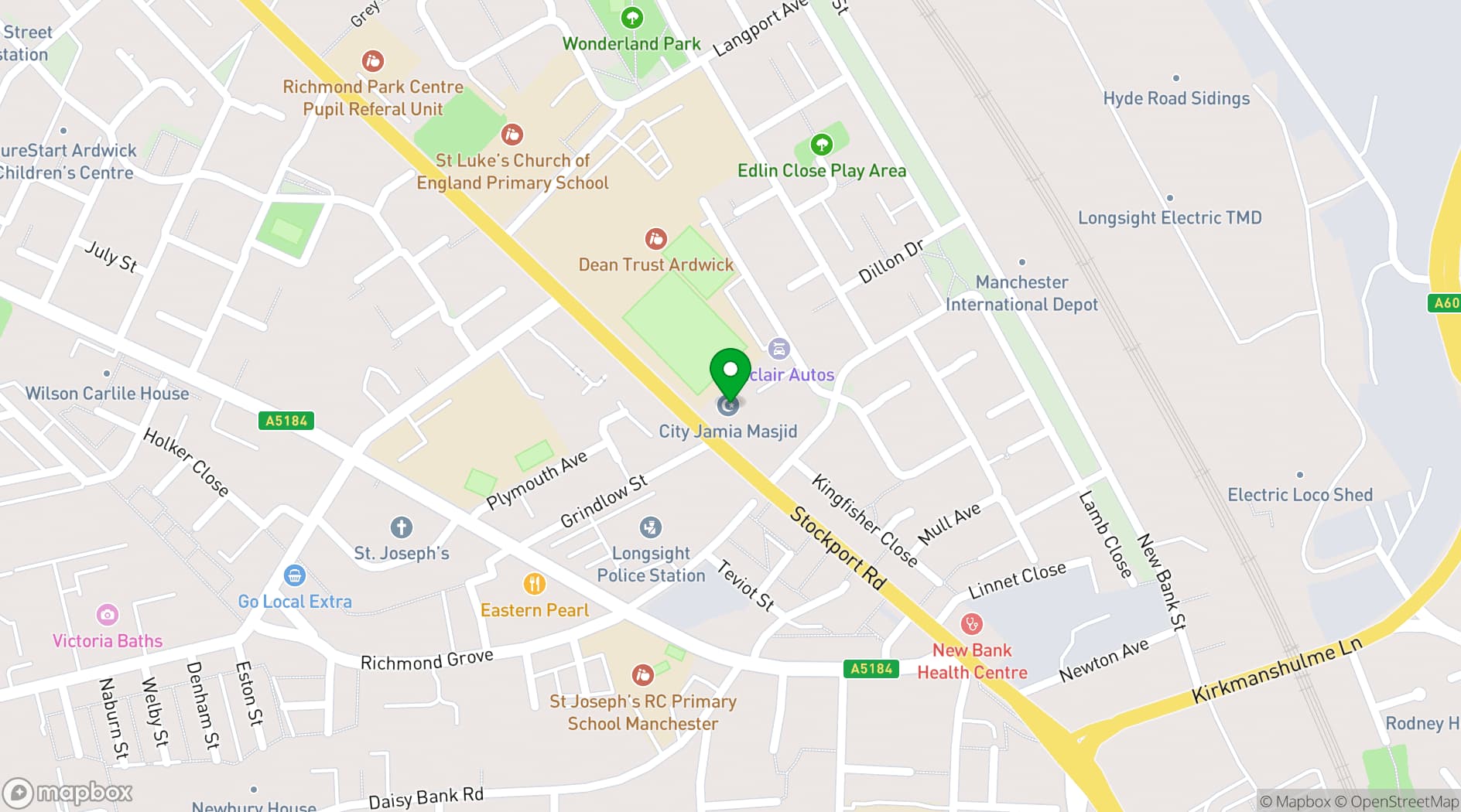 Map showing The Islamic Academy of Manchester