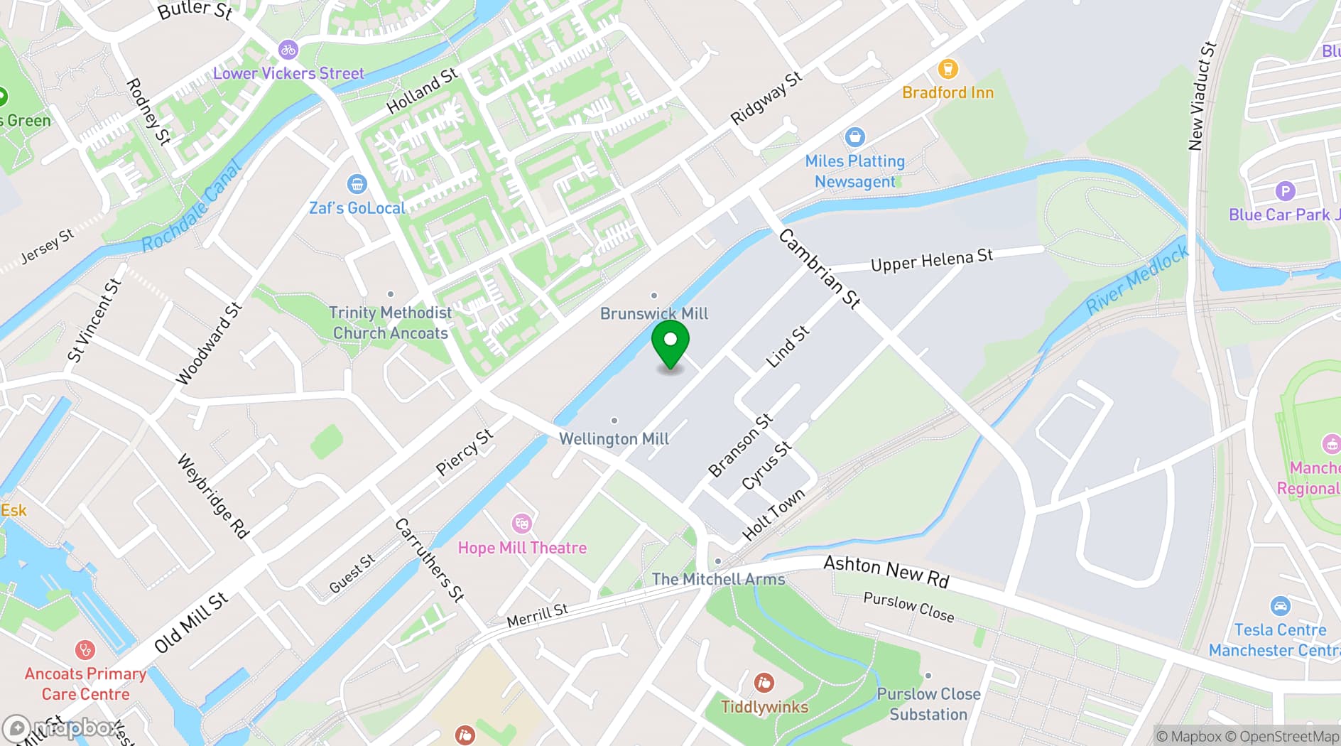 Map showing Content Studio