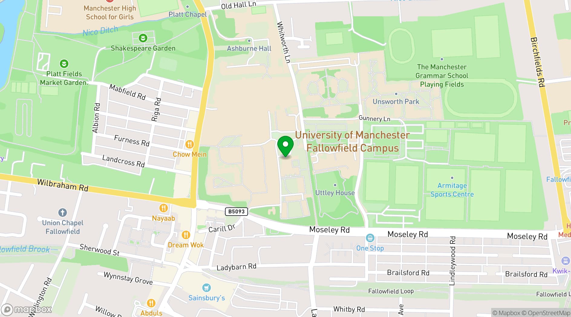 Map showing Brooks Building 