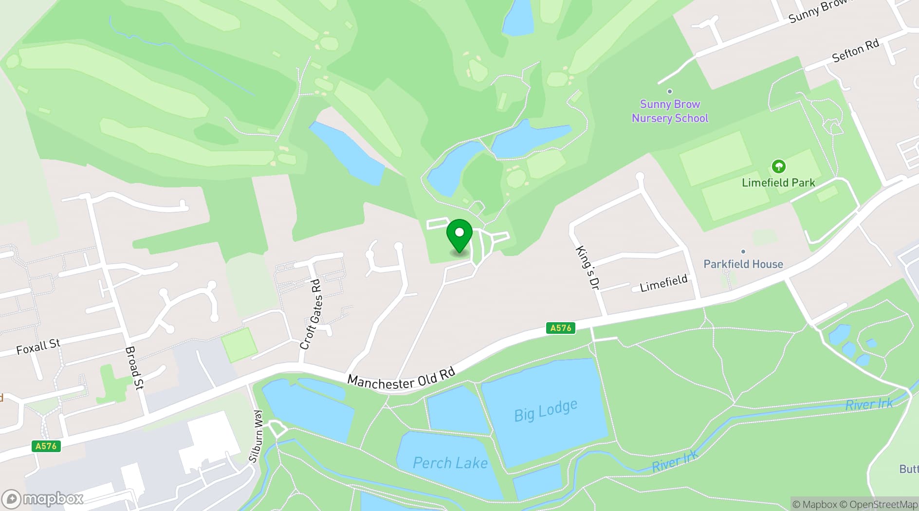 Map showing North Manchester Golf Club
