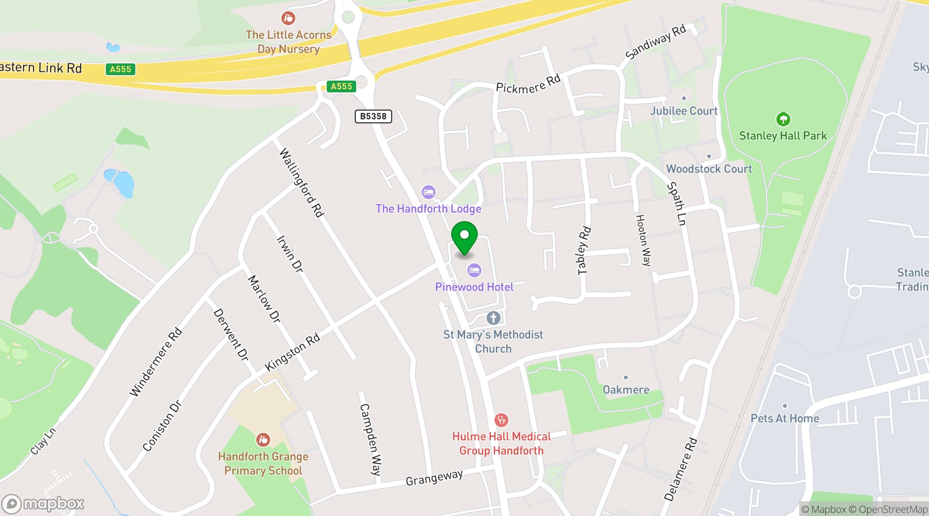 Map showing Best Western Plus Pinewood on Wilmslow