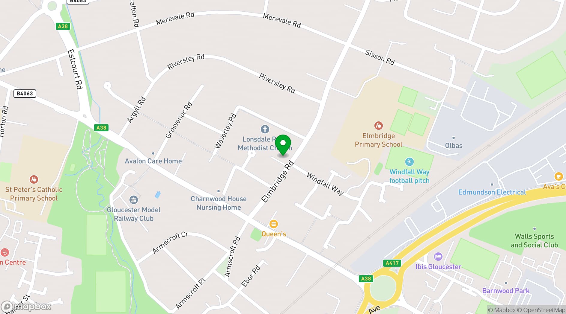 Map showing Linden and Cypress Event House