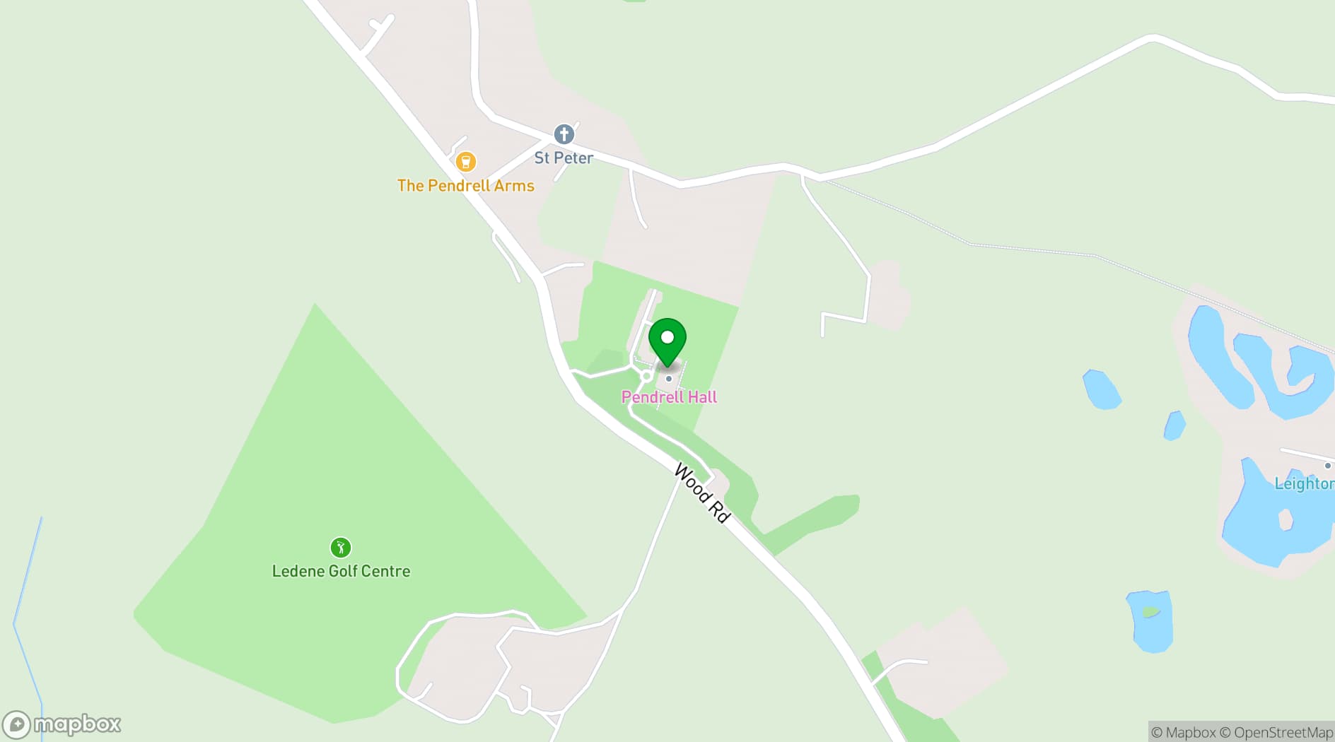 Map showing Pendrell Hall