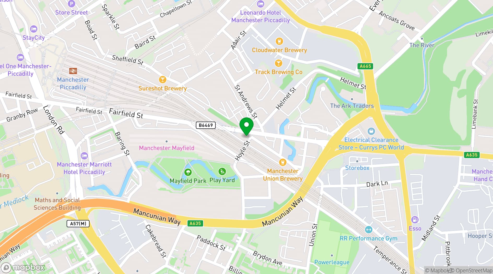 Map showing CrossFit Ancoats