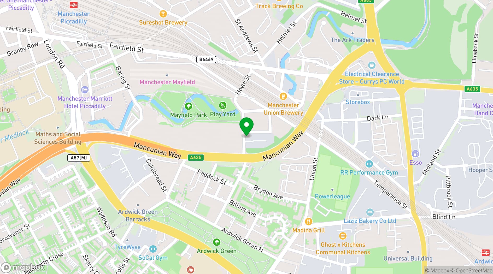 Map showing Corner HQ