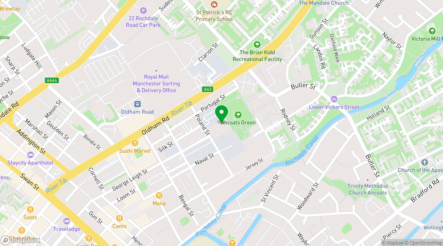 Map showing Daily Spaces Studios