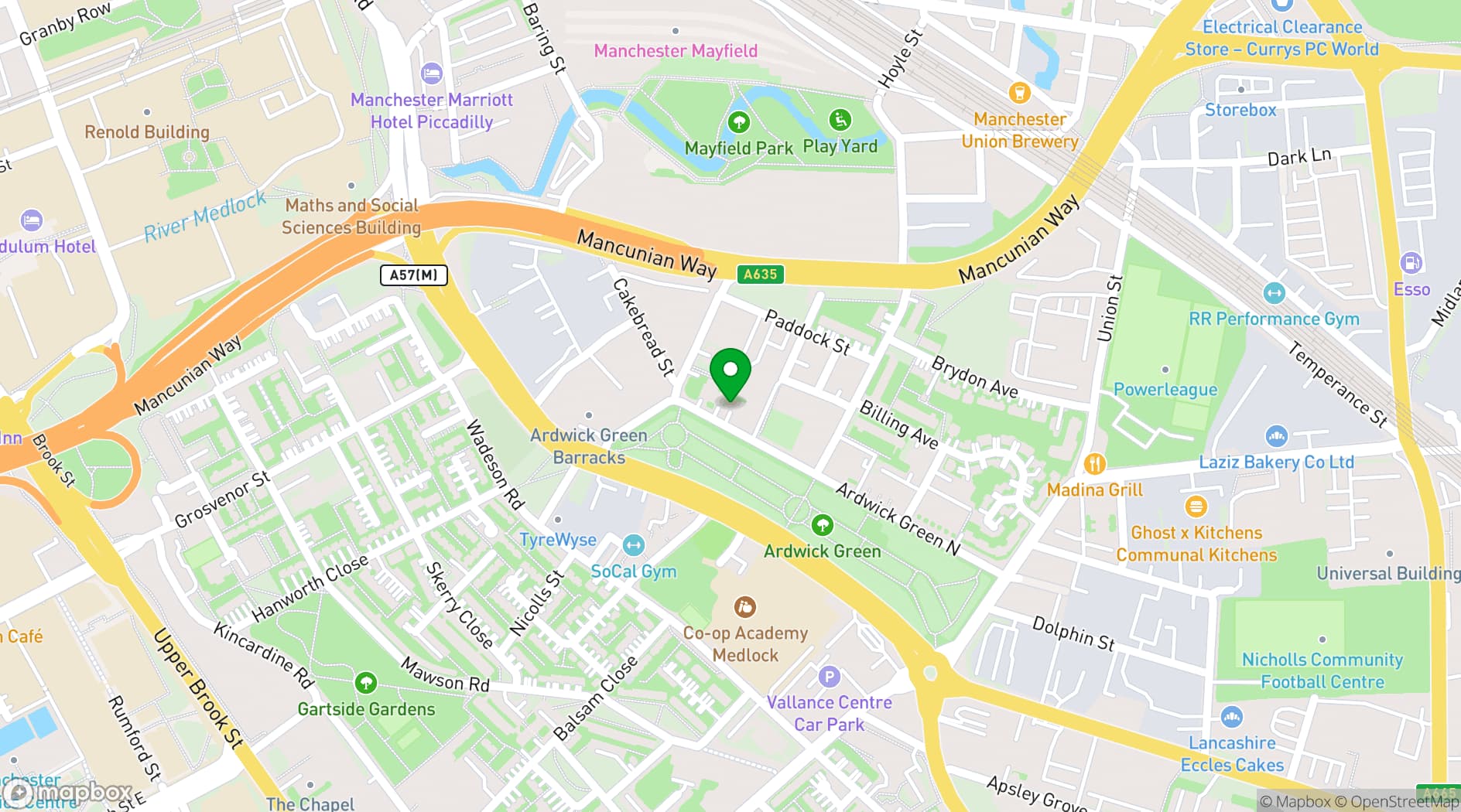 Map showing St Thomas Centre