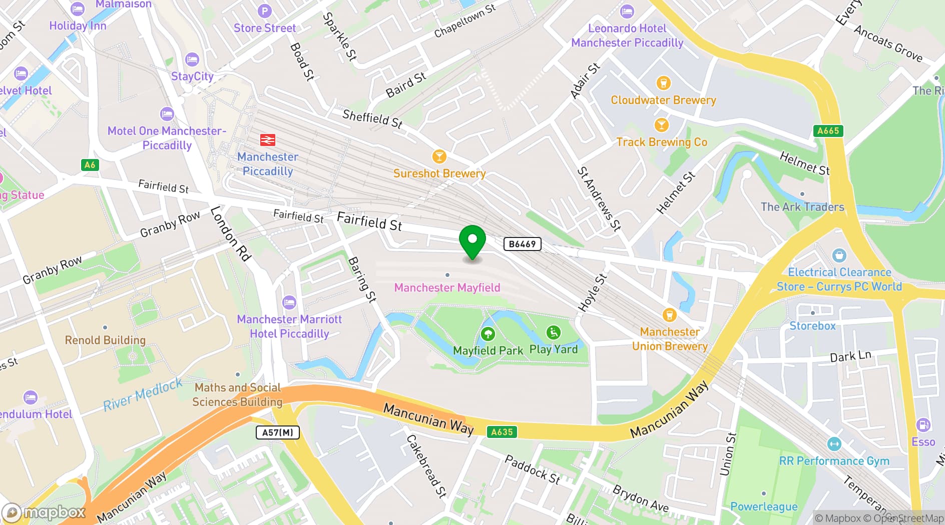 Map showing Depot Mayfield