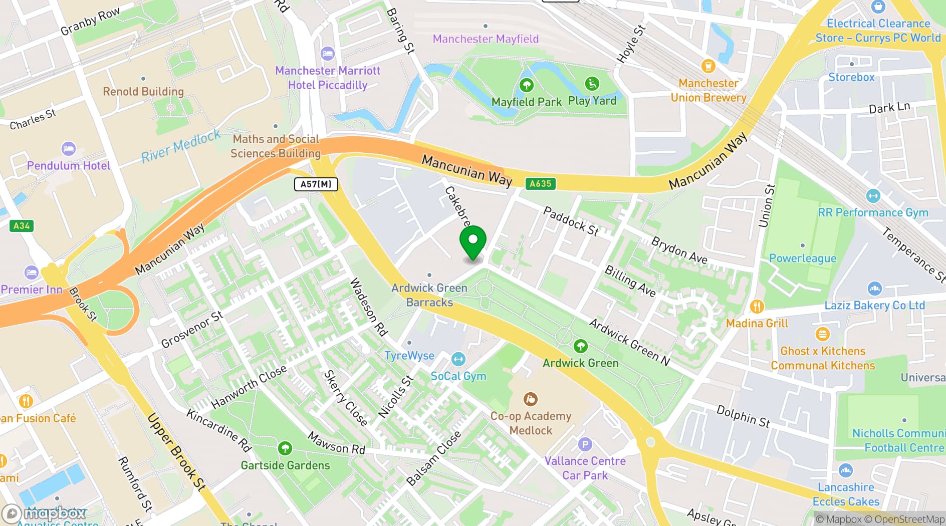 Map showing Tanzaro Creative Photography Studio Manchester