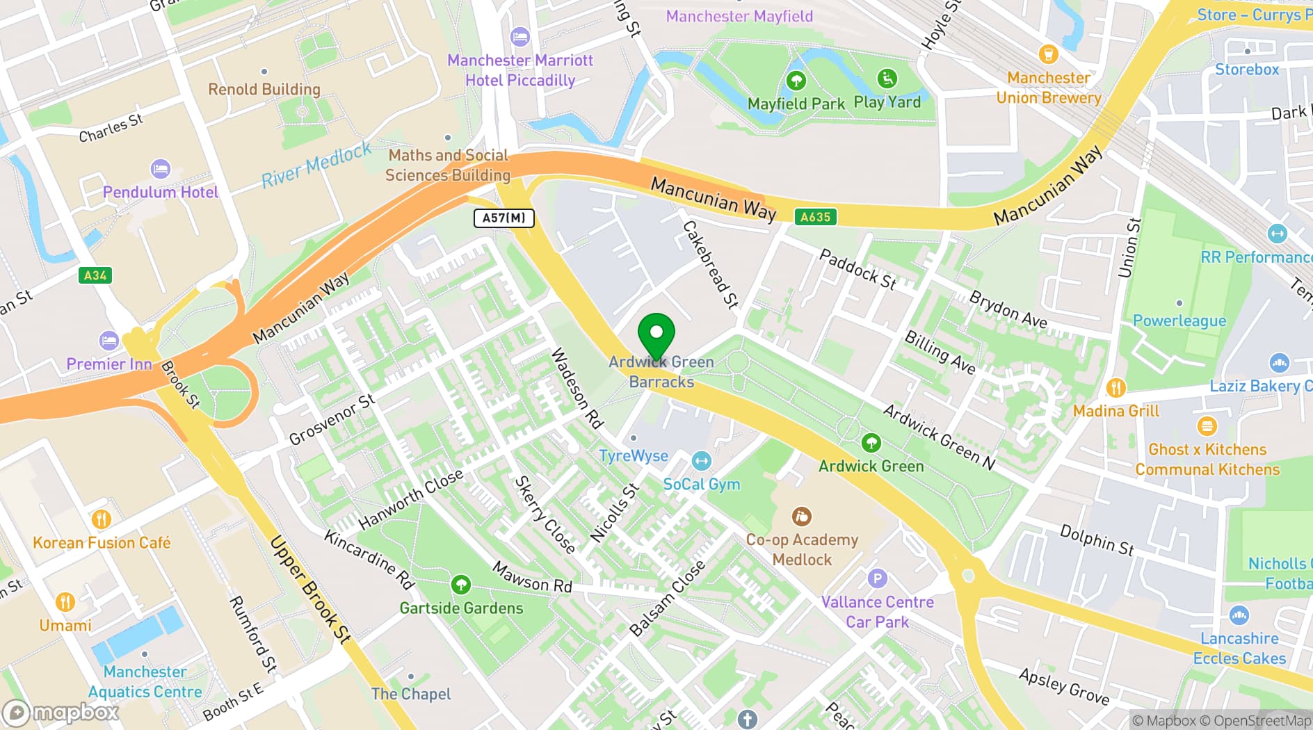 Map showing Fabric Church