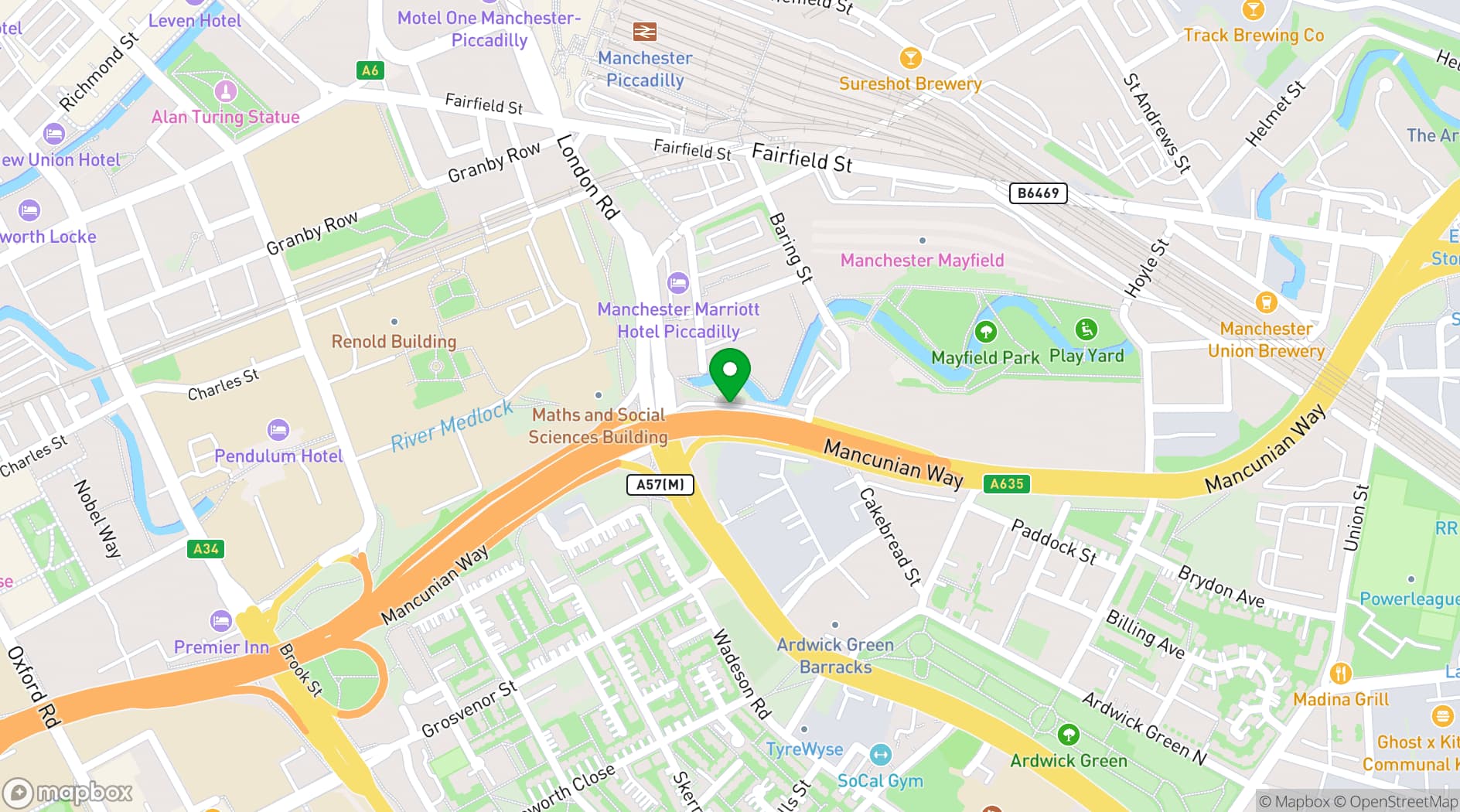 Map showing Projekts MCR