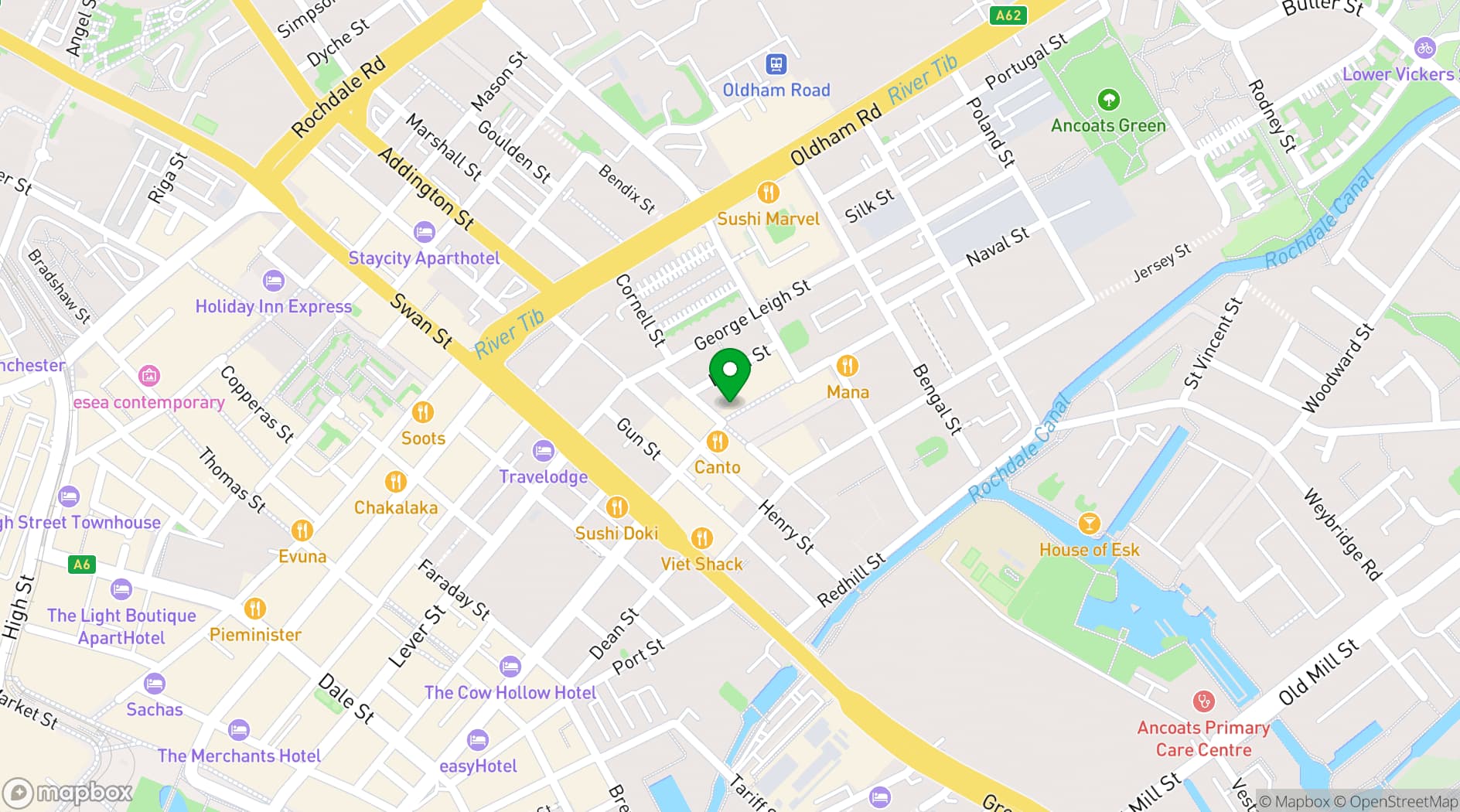 Map showing Ancoats Beerhouse