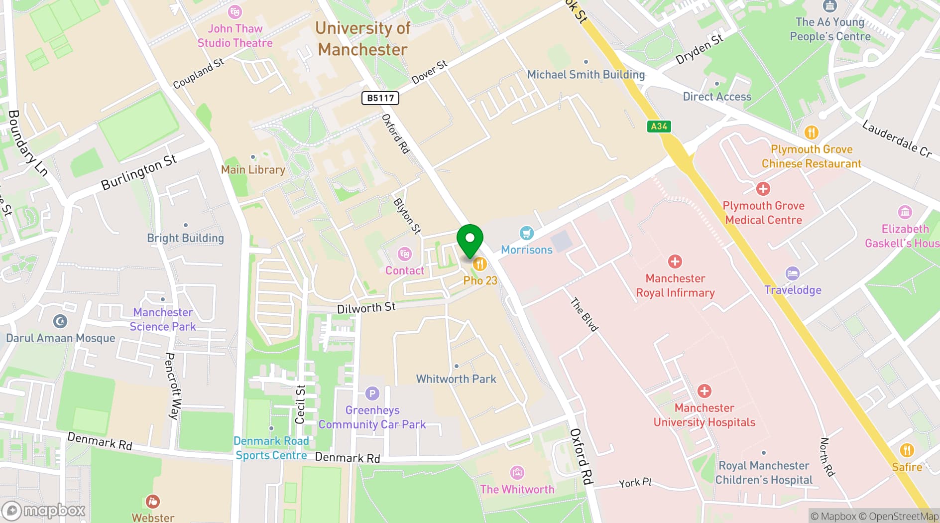 Map showing Big Hands