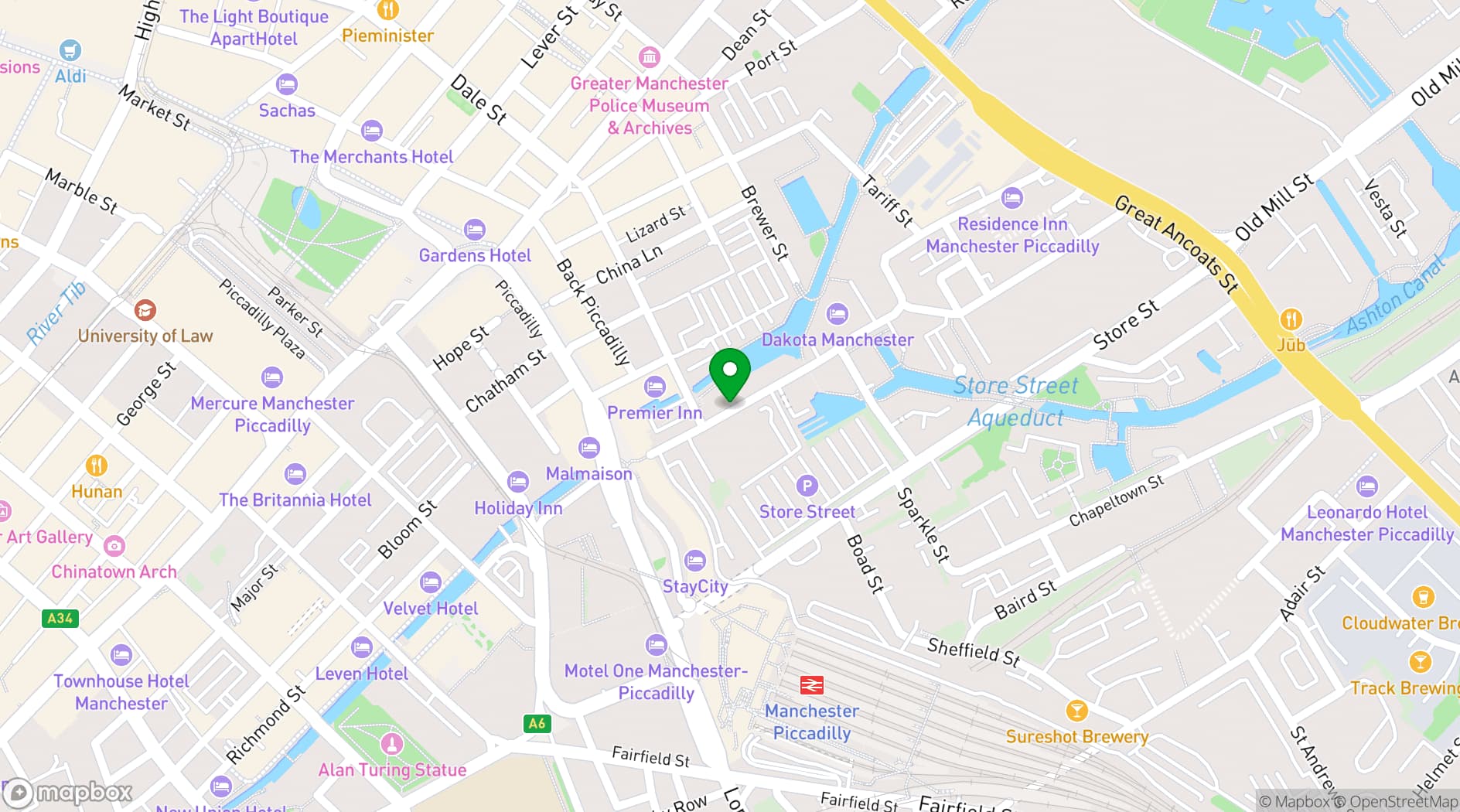 Map showing The Reach at Piccadilly Manchester - Tribute by Marriott