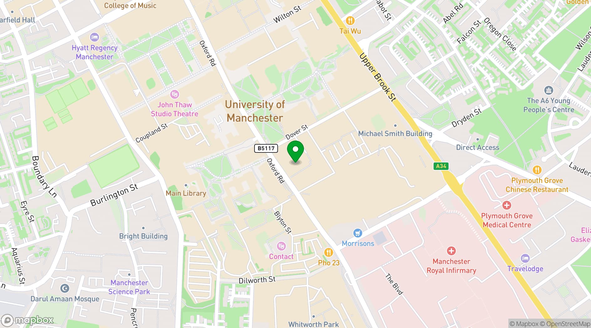Map showing 532 Bar + Kitchen