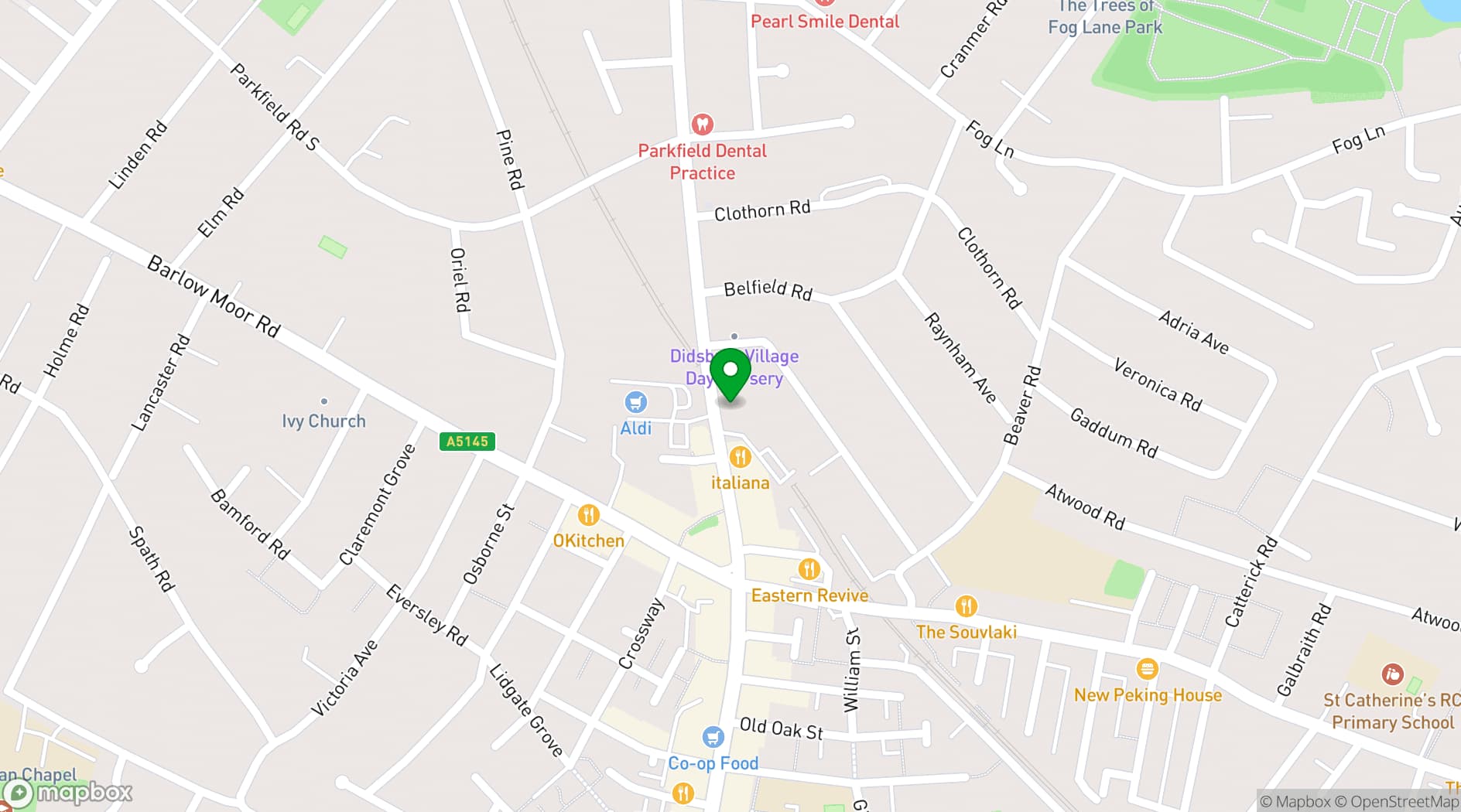 Map showing Slug And Lettuce Didsbury
