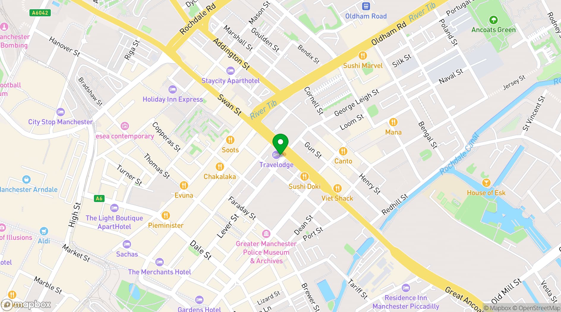 Map showing Manchester Ancoats