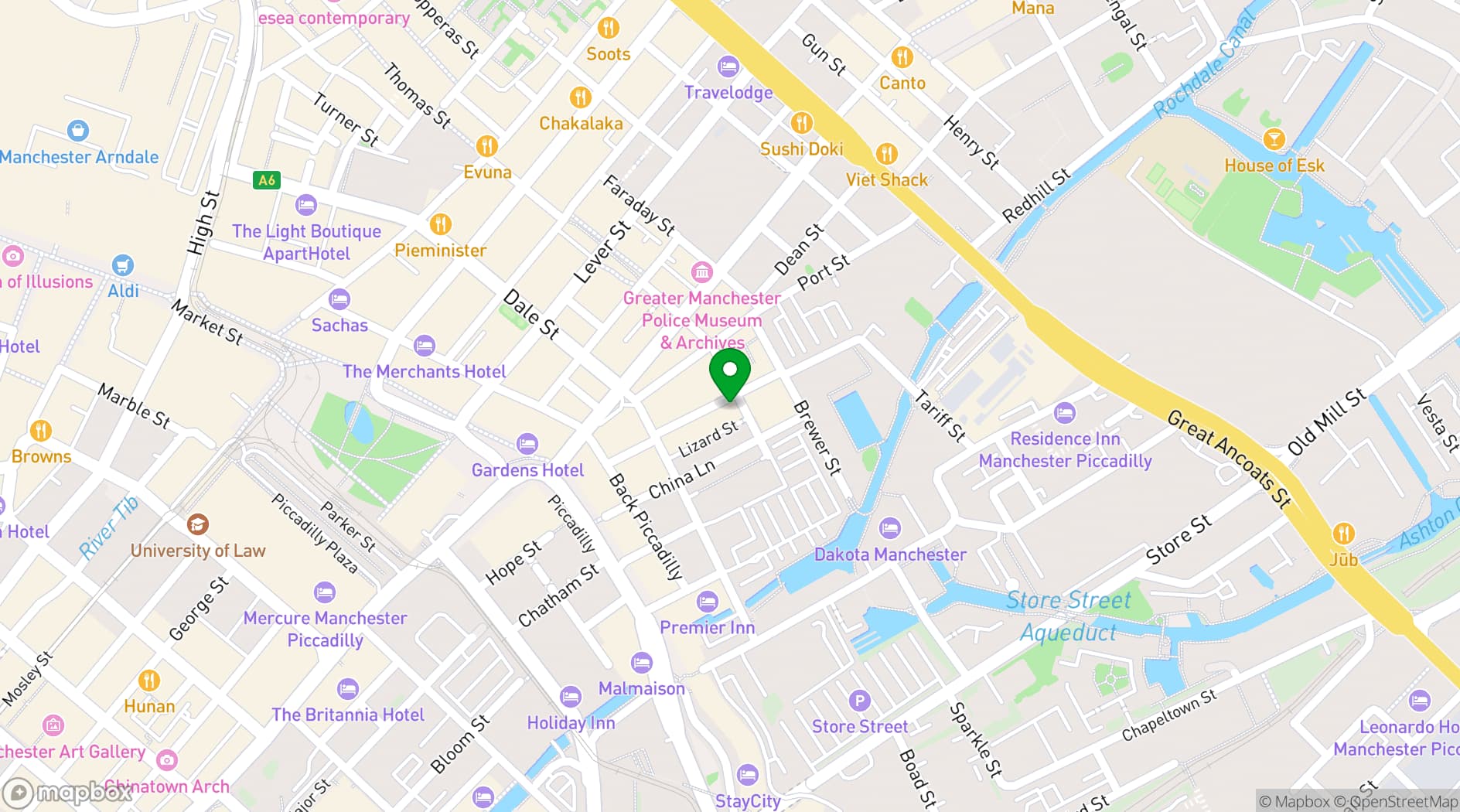 Map showing The Whiskey Jar