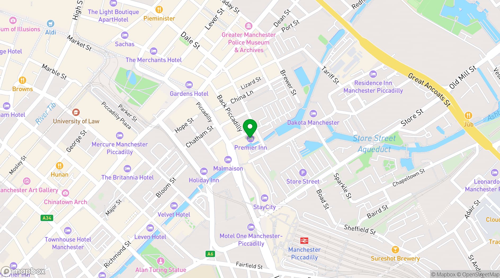 Map showing Premier Meetings Manchester City Centre (Piccadilly)