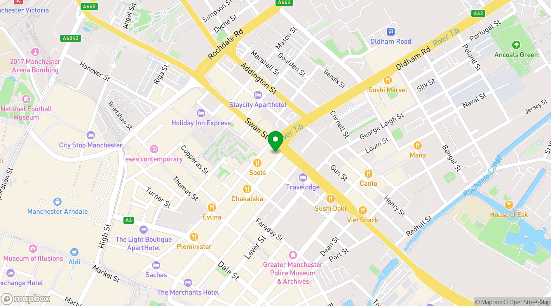 Map showing The Wayfarer