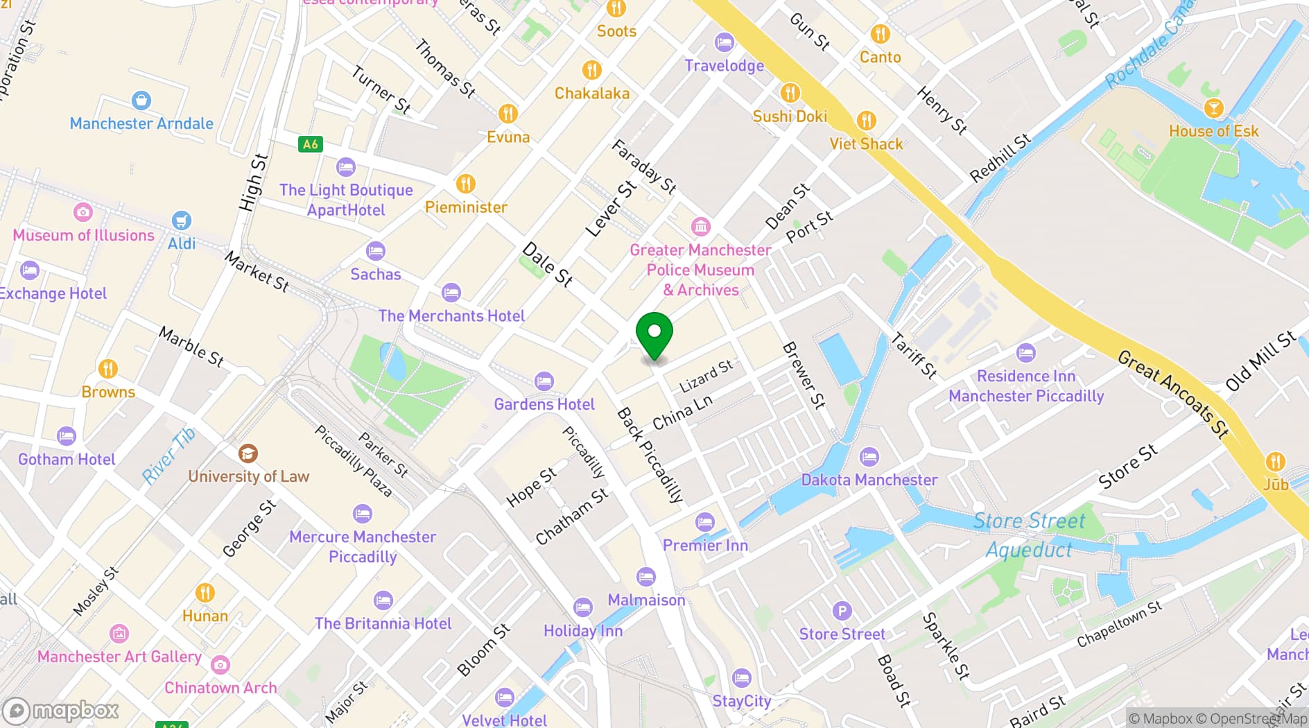 Map showing 47 Dale Street 