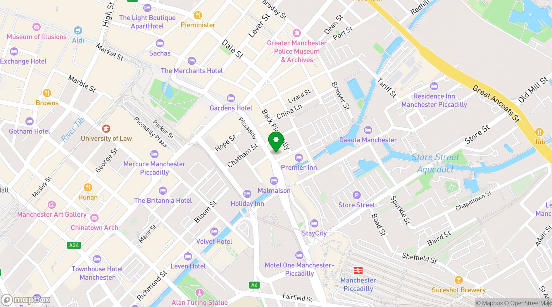 Map showing ABode Manchester