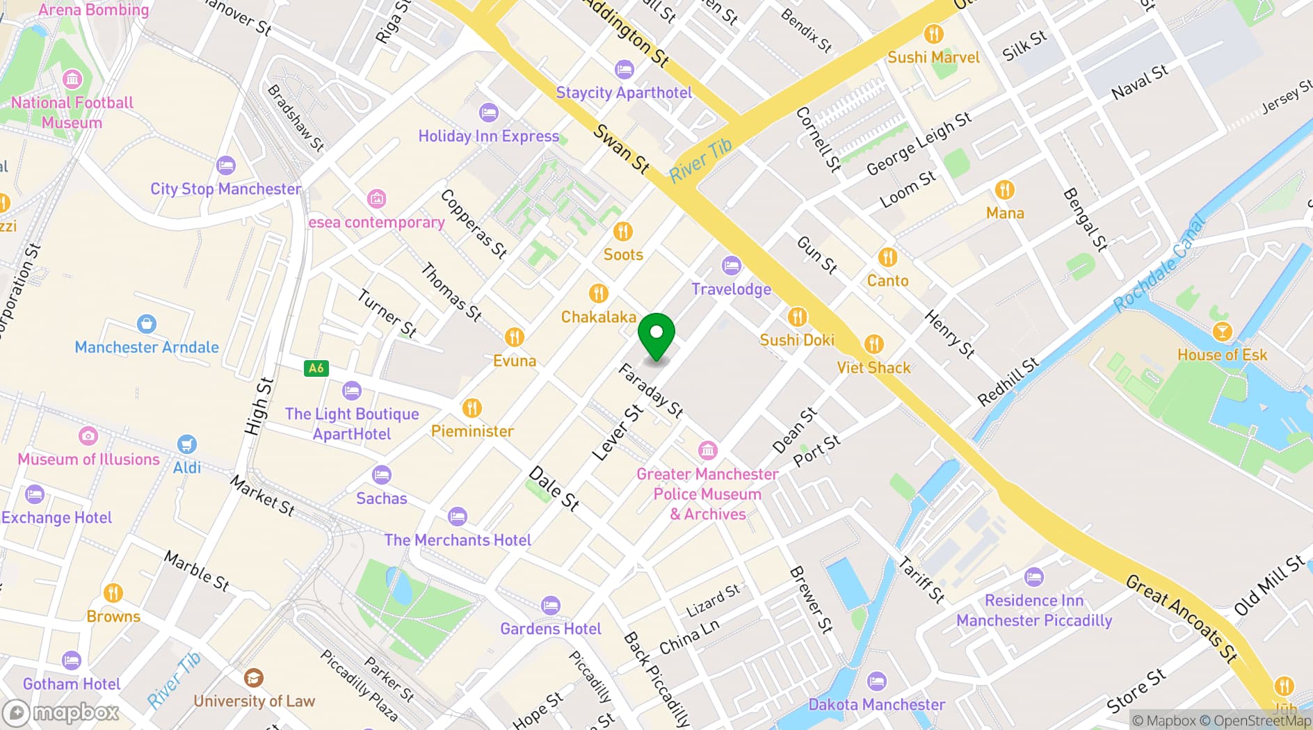 Map showing The Hive