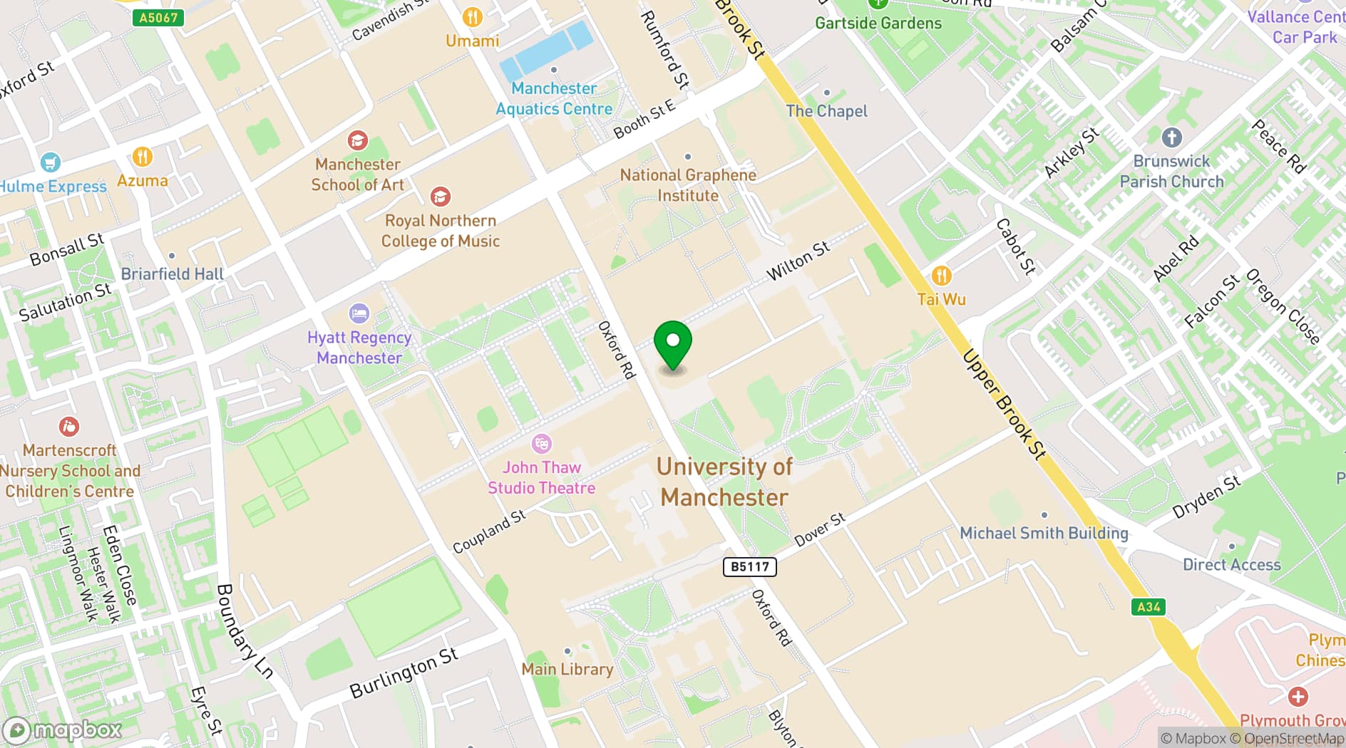 Map showing Whitworth Council Chamber