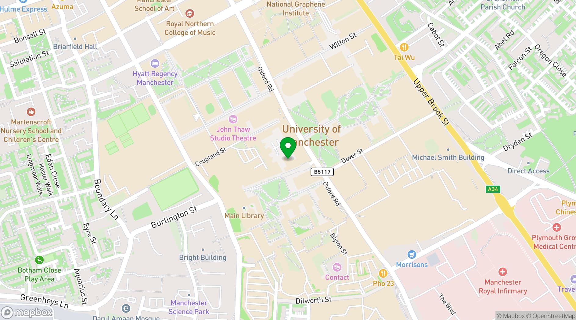 Map showing Christie's Bistro 