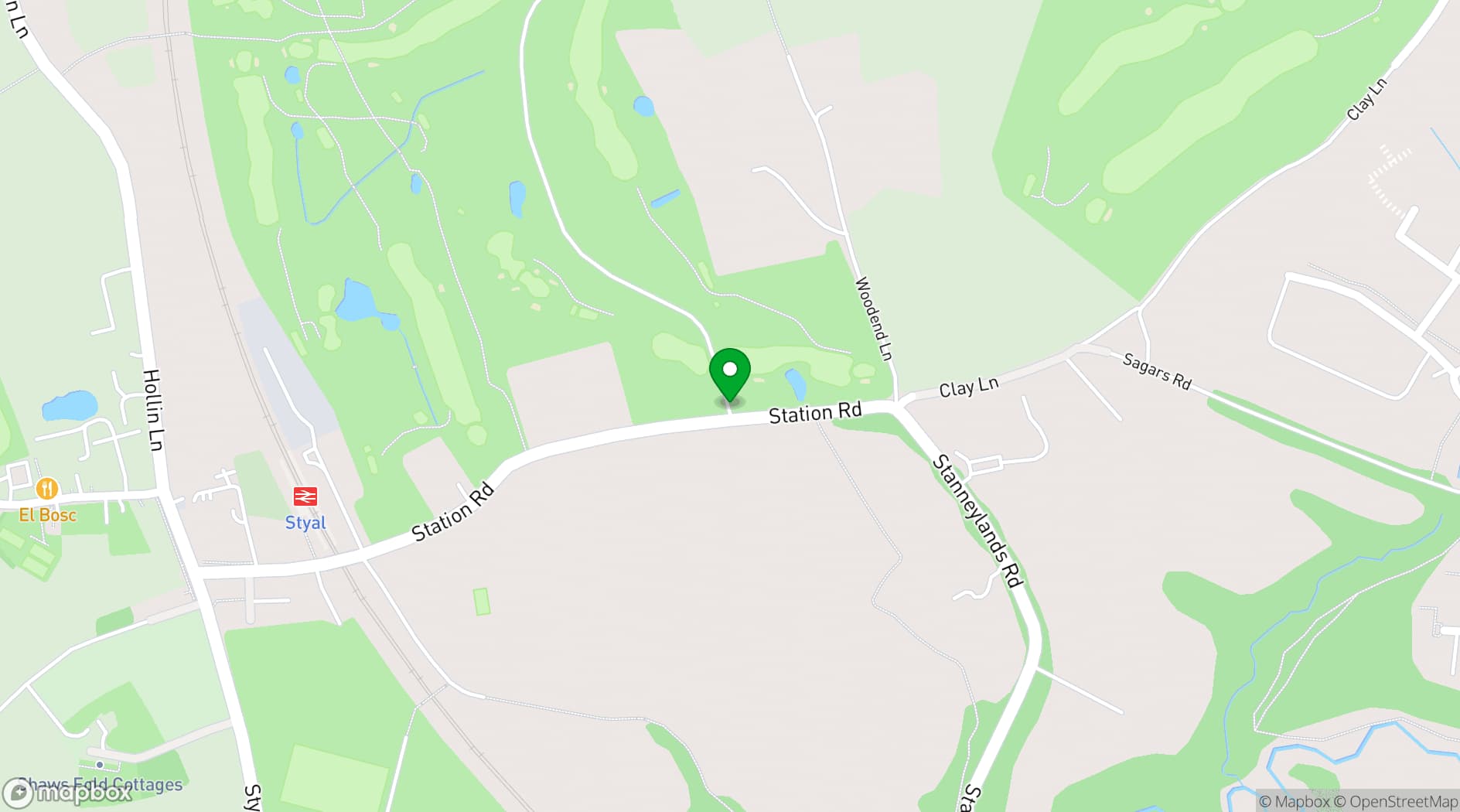 Map showing Styal Lodge