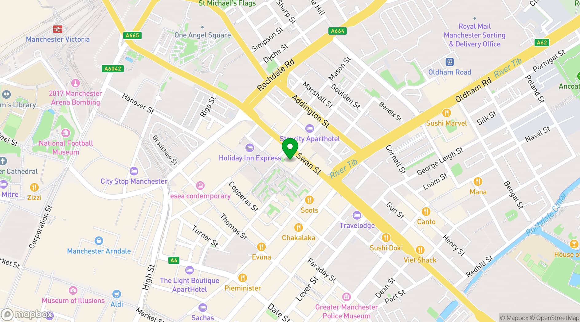 Map showing The Rose and Monkey 