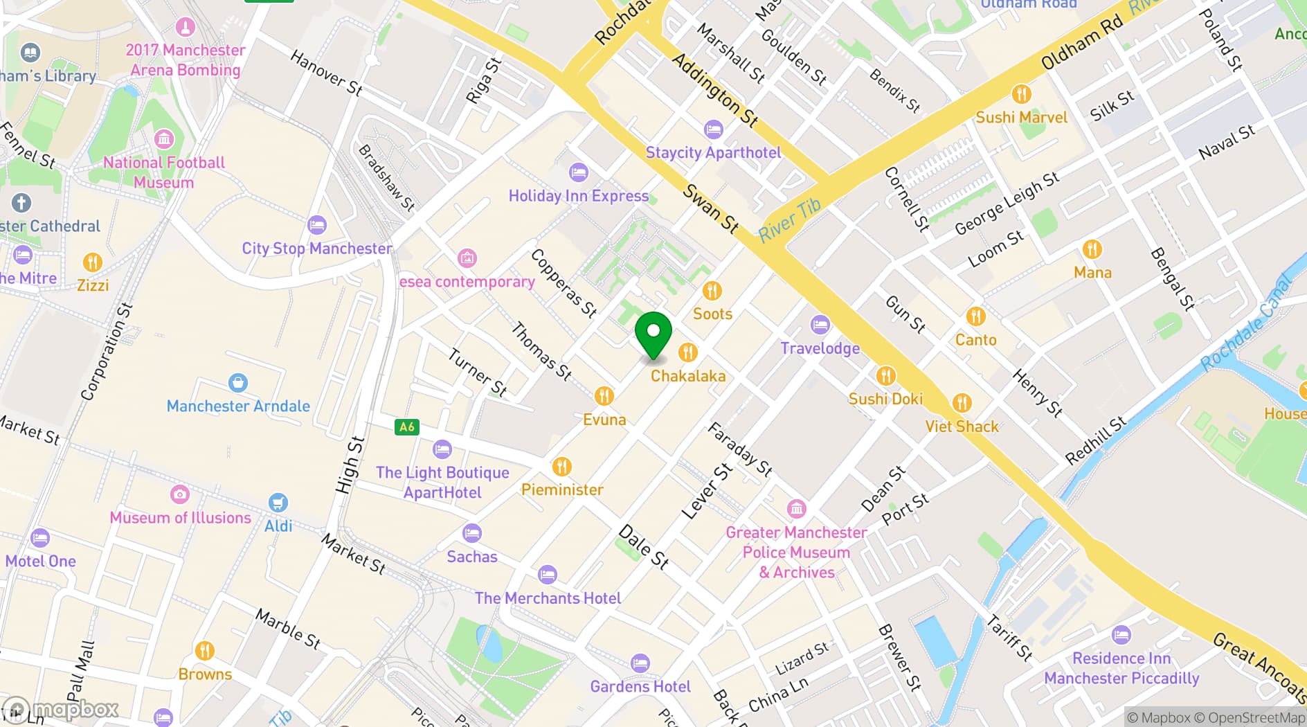 Map showing Tib Street Studio