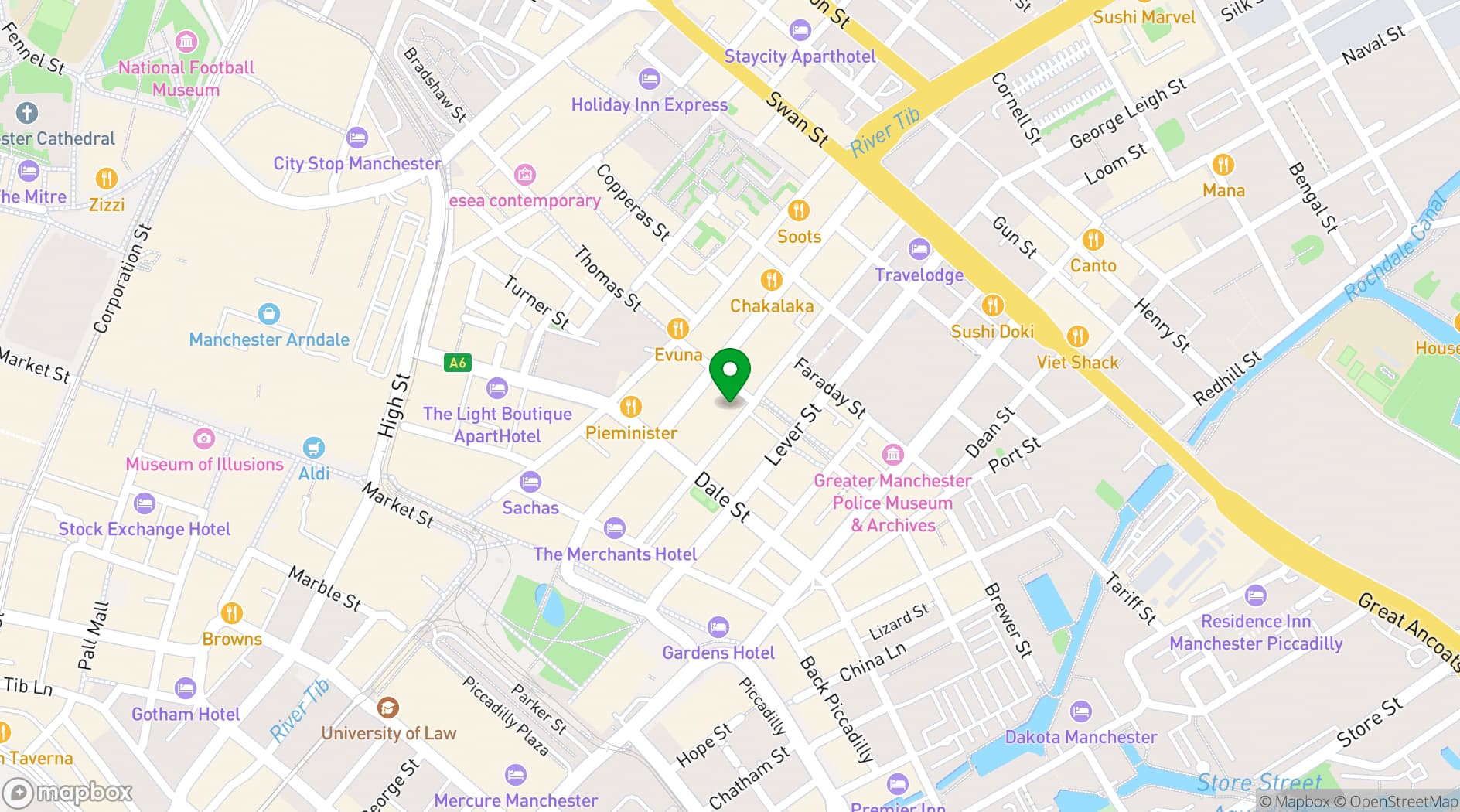 Map showing SOUP Manchester