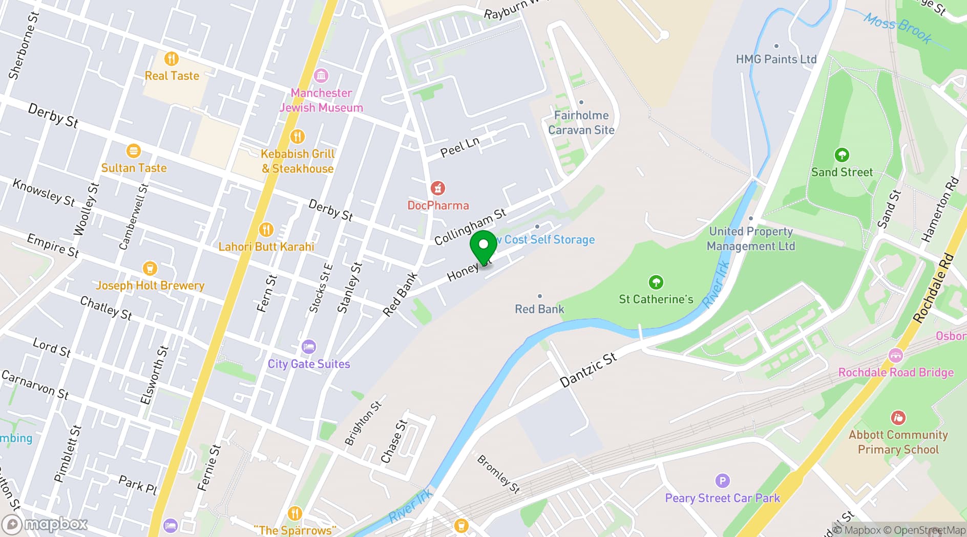 Map showing Honey Street Studio