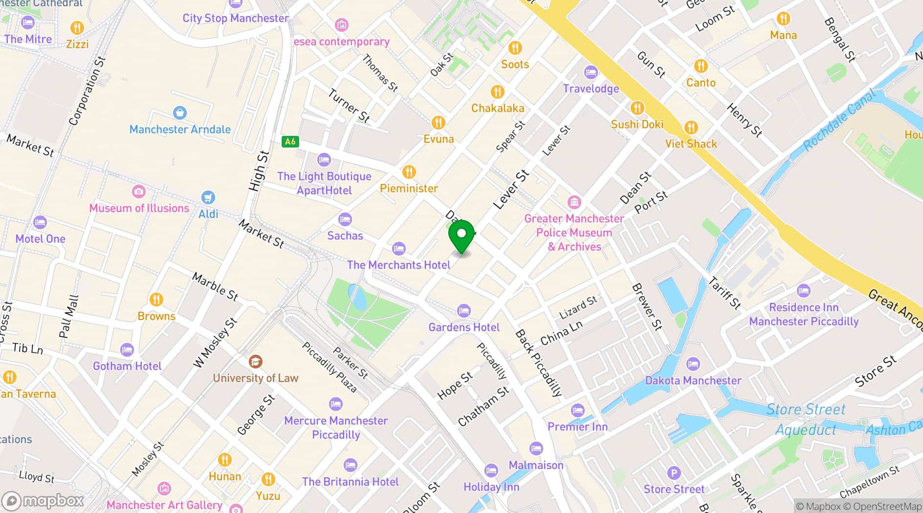 Map showing Kings Hall College