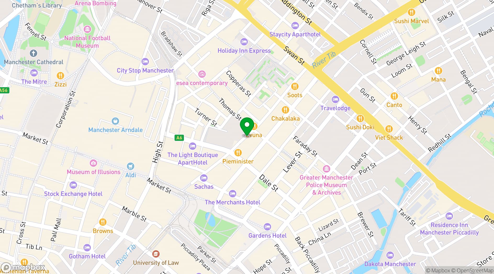 Map showing Tib Street Garden