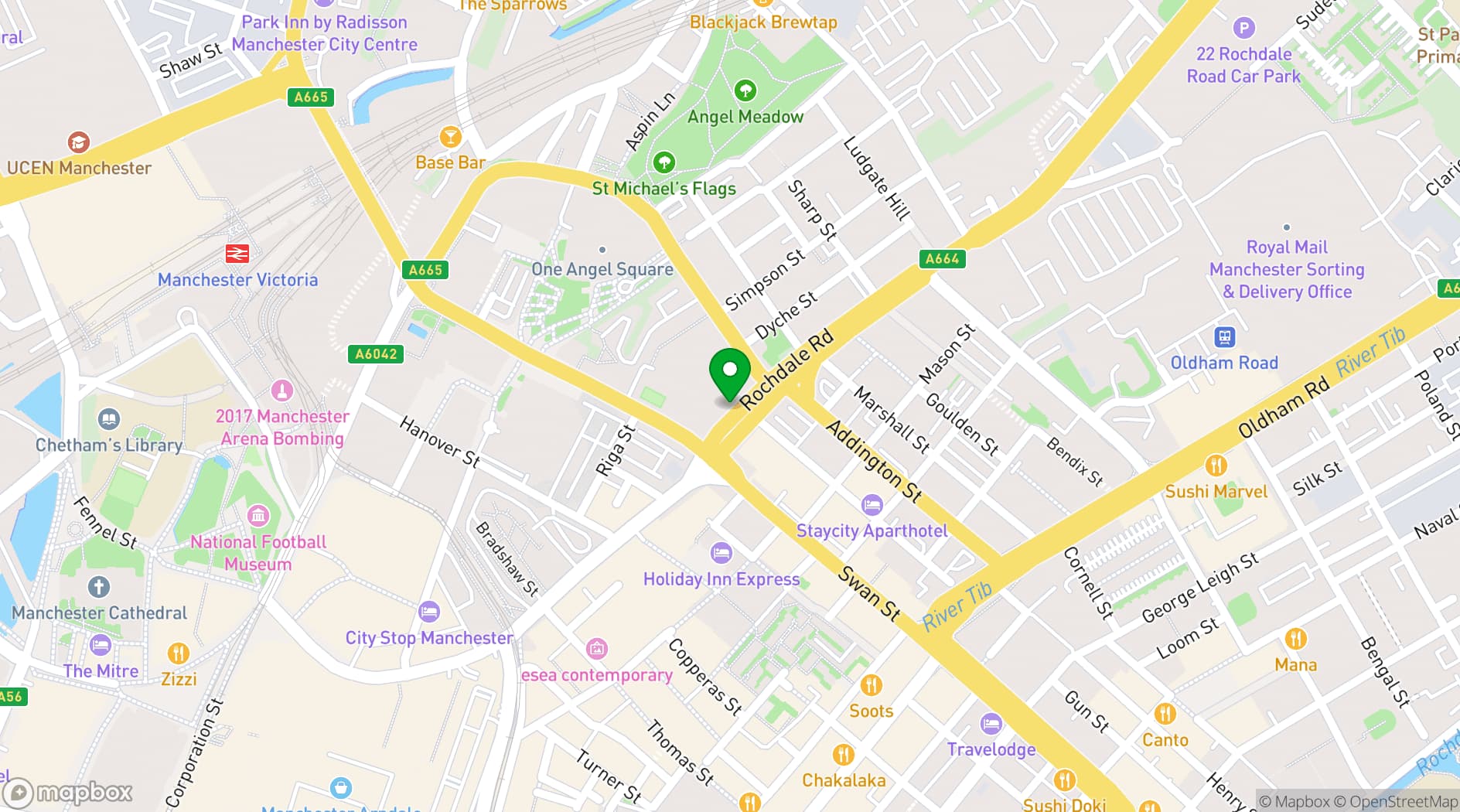 Map showing Angel Gardens