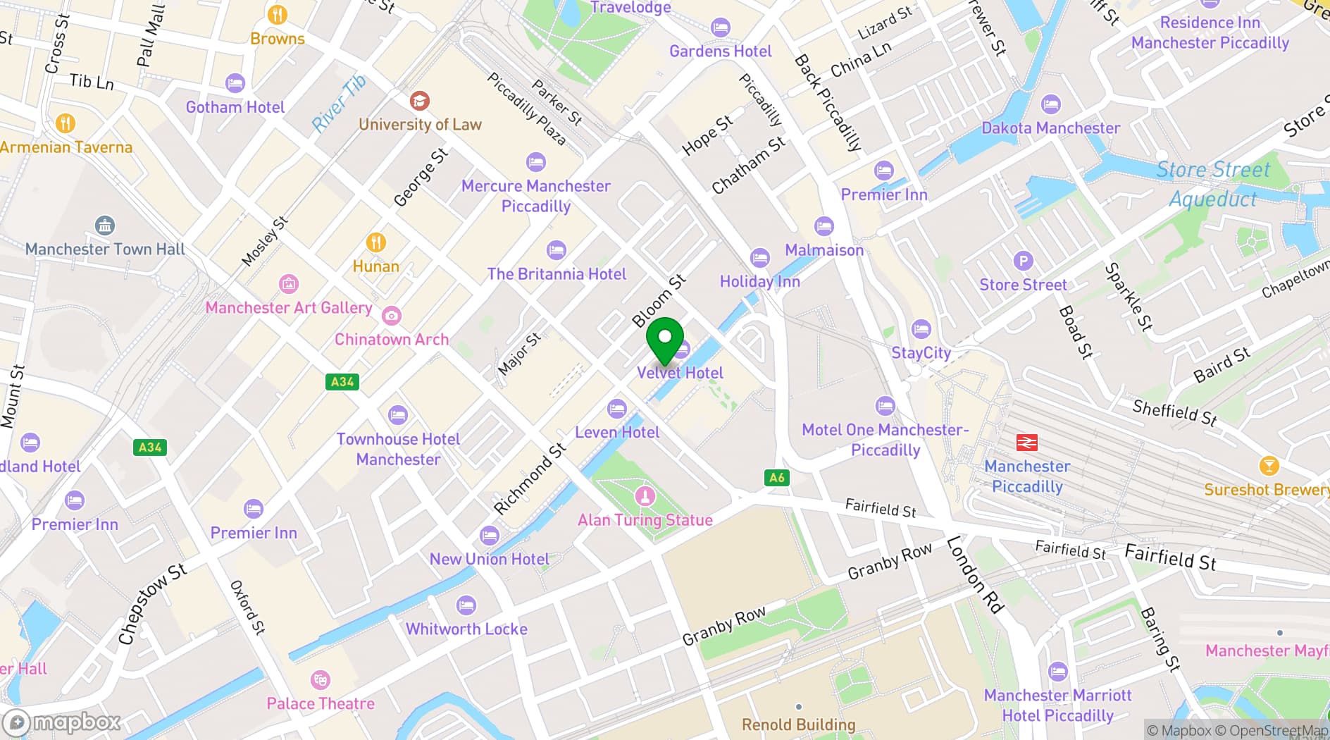 Map showing The Brewers Manchester