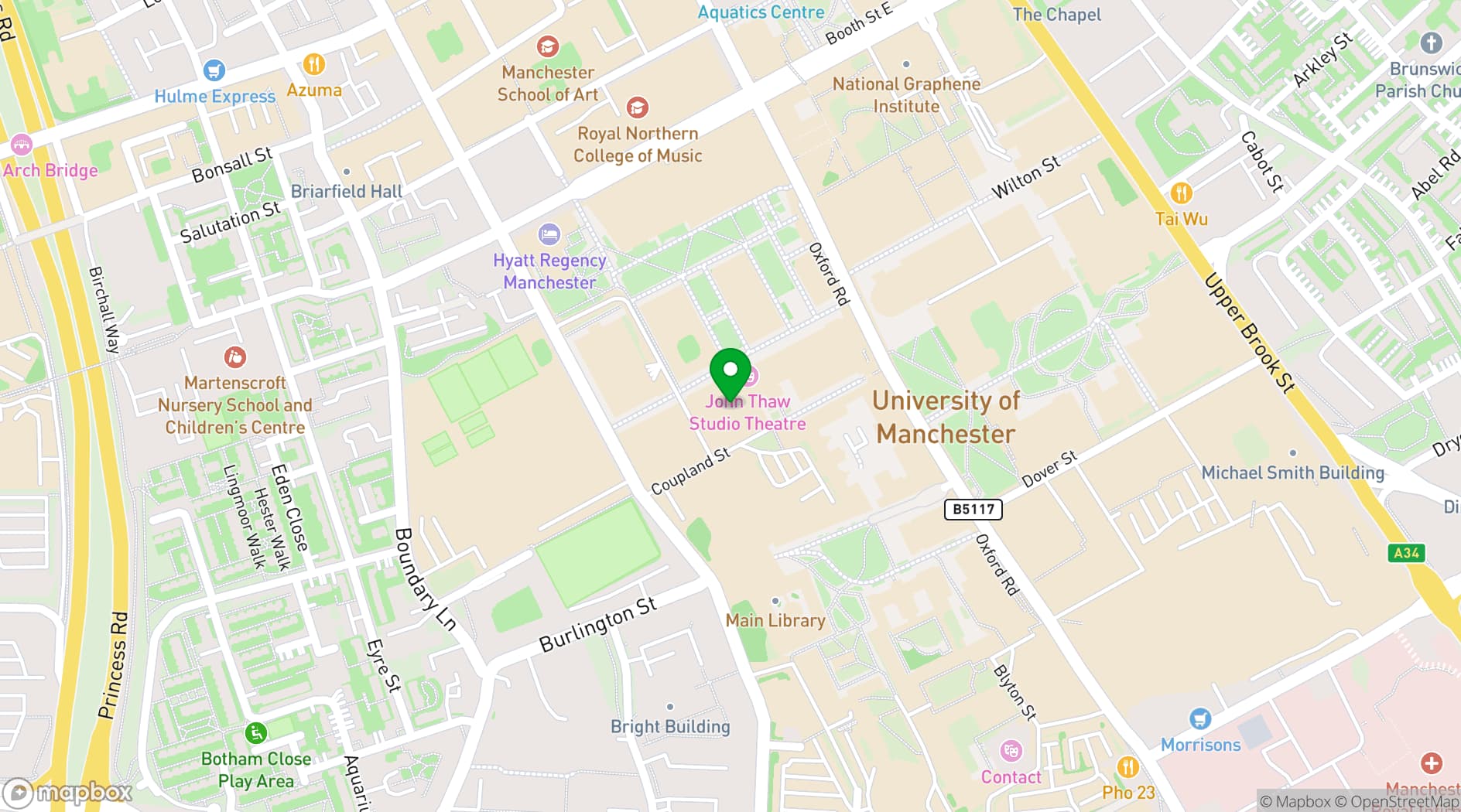 Map showing Martin Harris Centre