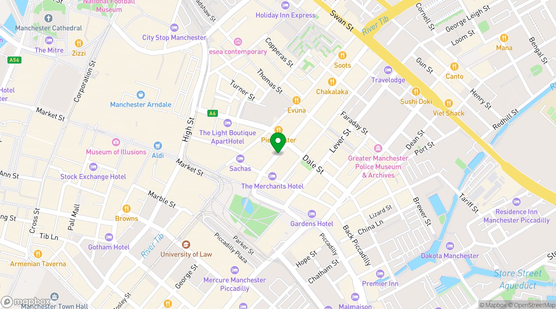 Map showing 33 Oldham Street