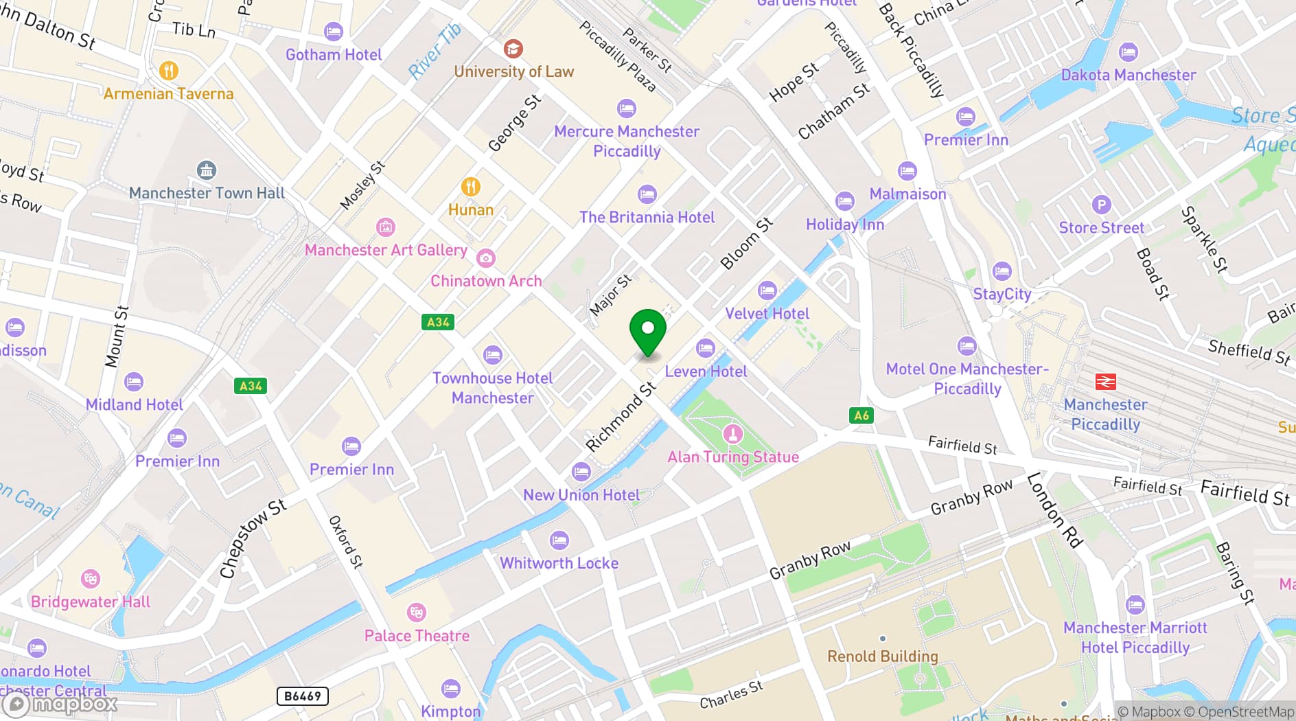 Map showing The Goose
