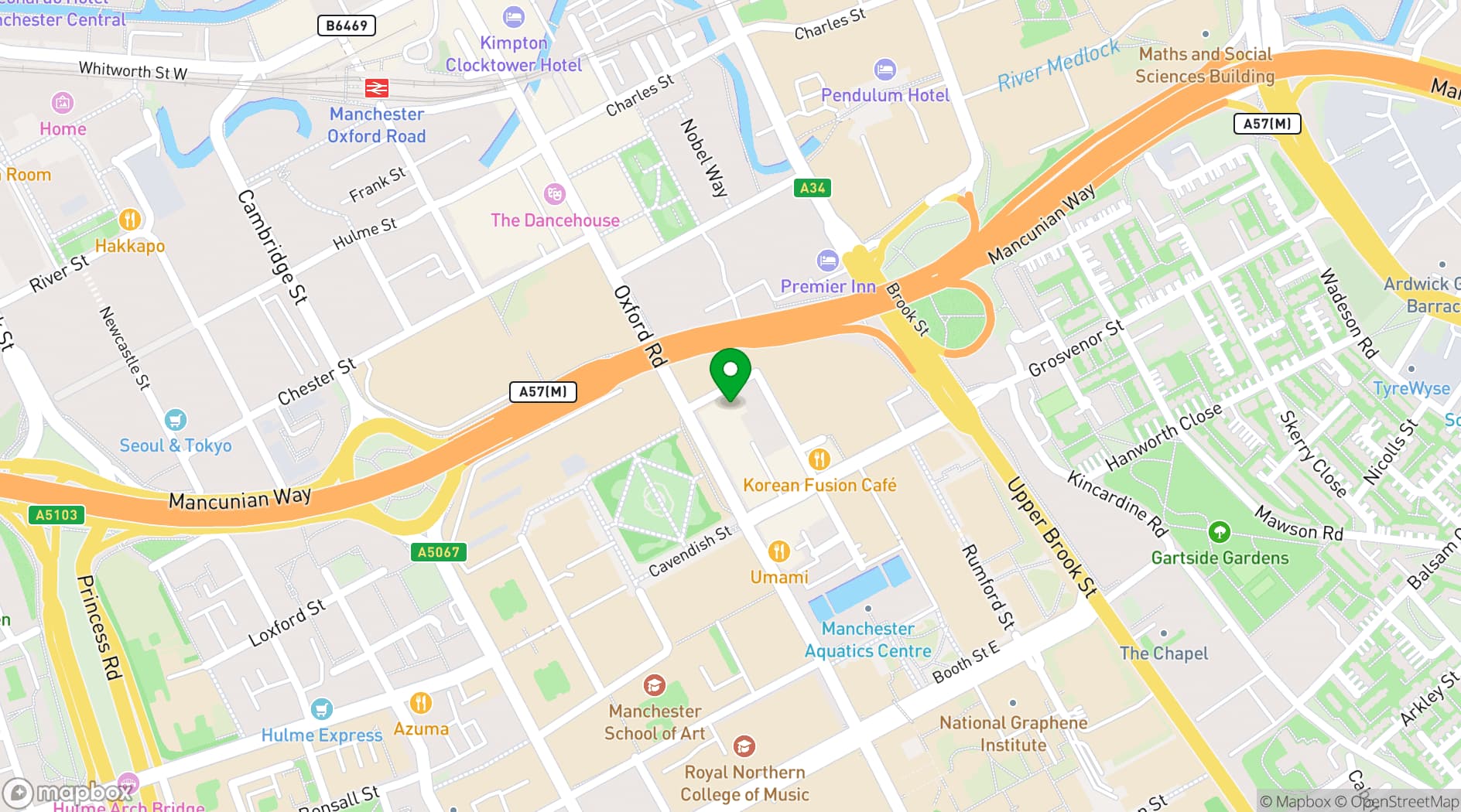 Map showing The Proud Place
