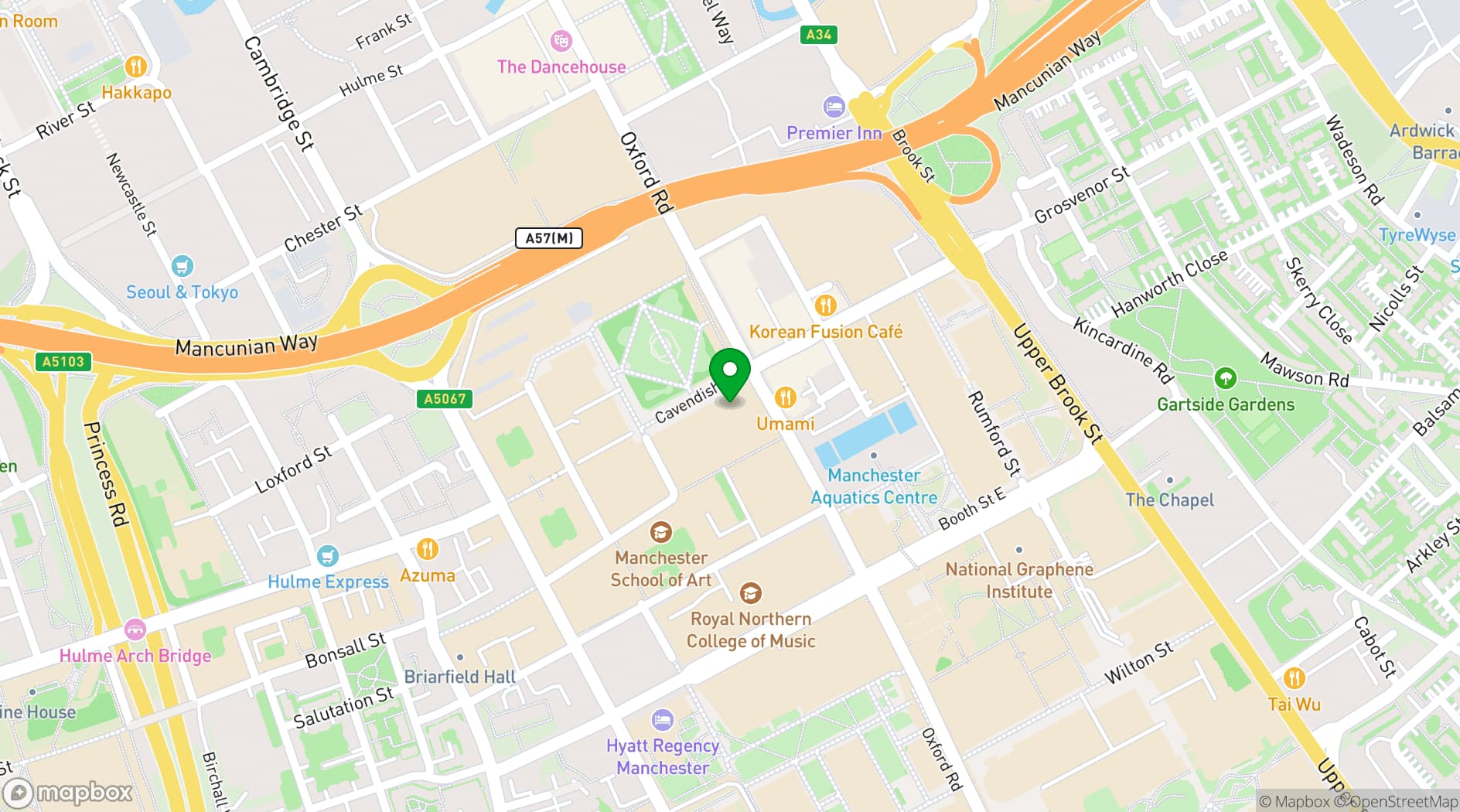 Map showing Grosvenor Building
