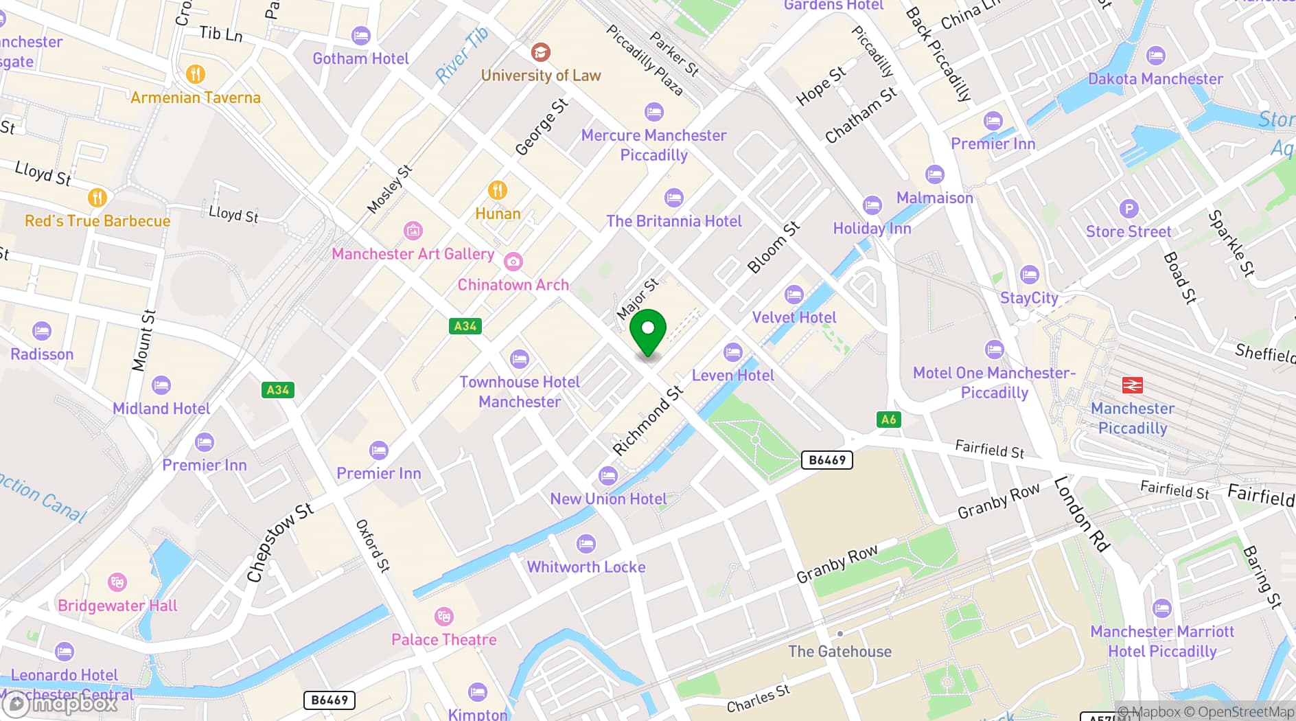 Map showing Arnero Indian Restaurant