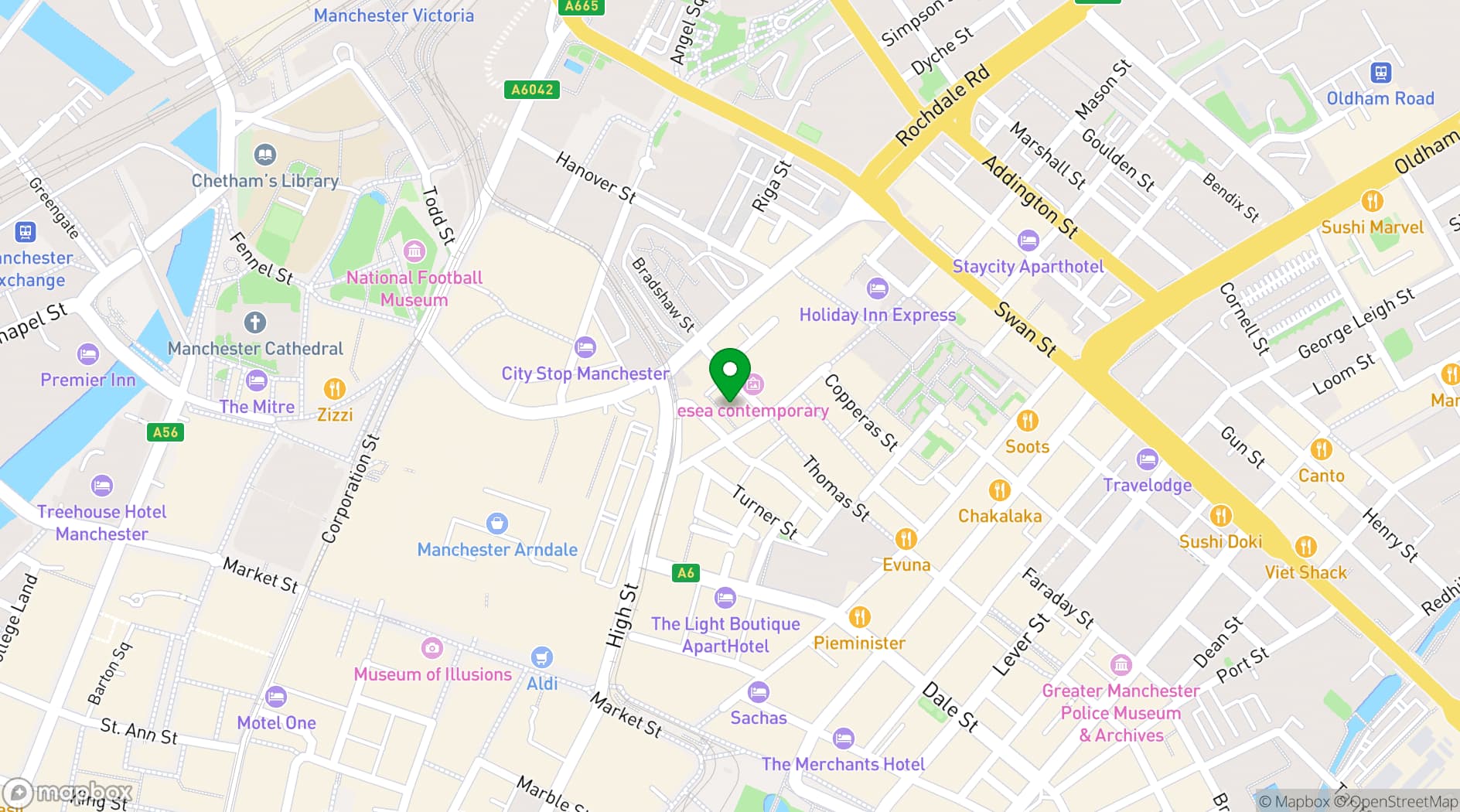 Map showing Pixel Bar Manchester