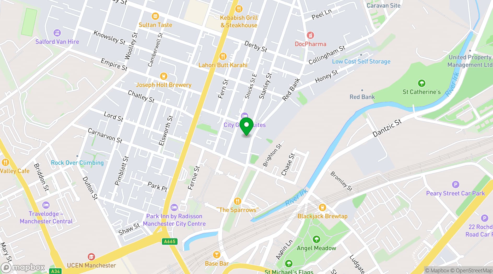 Map showing Redbank House