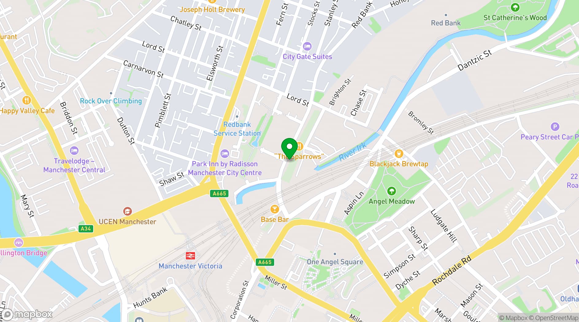 Map showing Red Arch