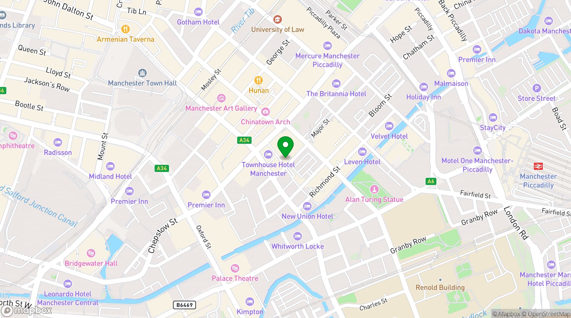 Map showing voco Manchester City Centre