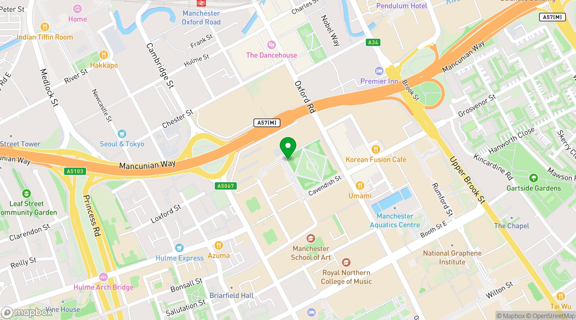 Map showing Business School 